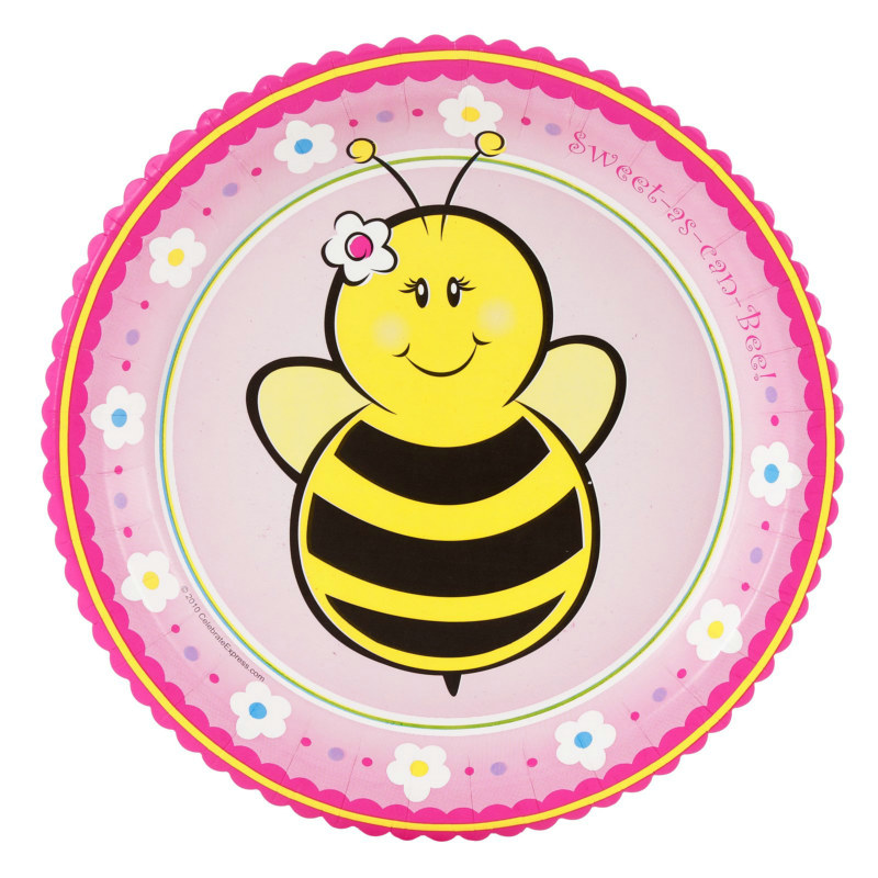 Sweet-As-Can-Bee Dessert Plates (8 count) - Click Image to Close