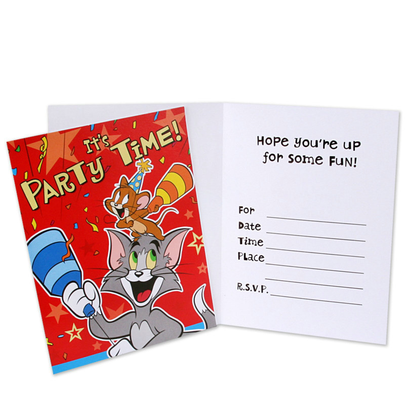 Tom and Jerry Invitations (8 count) - Click Image to Close