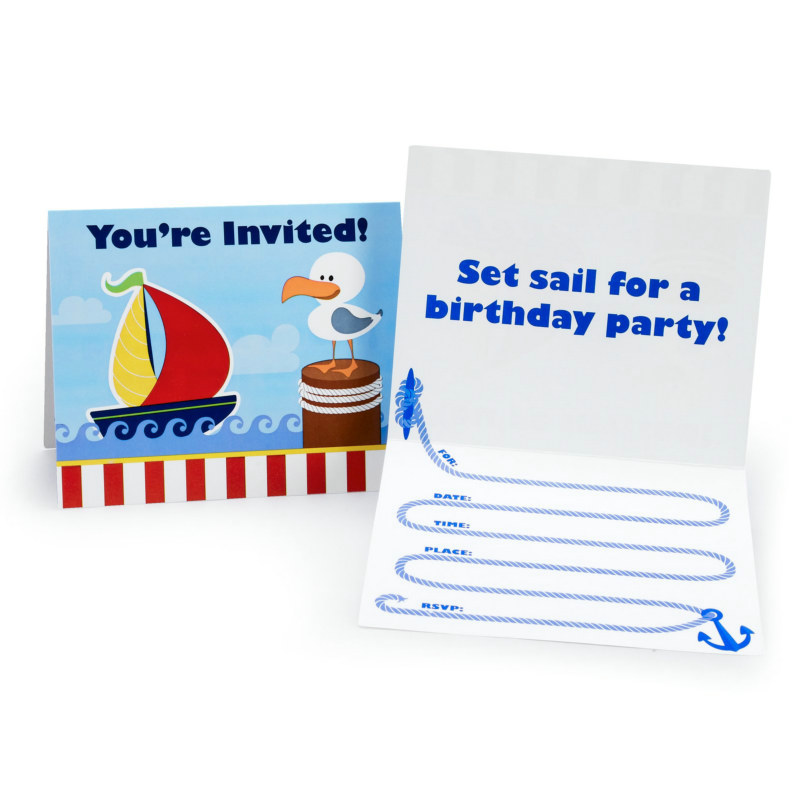 Anchors Aweigh Invitations (8 count) - Click Image to Close