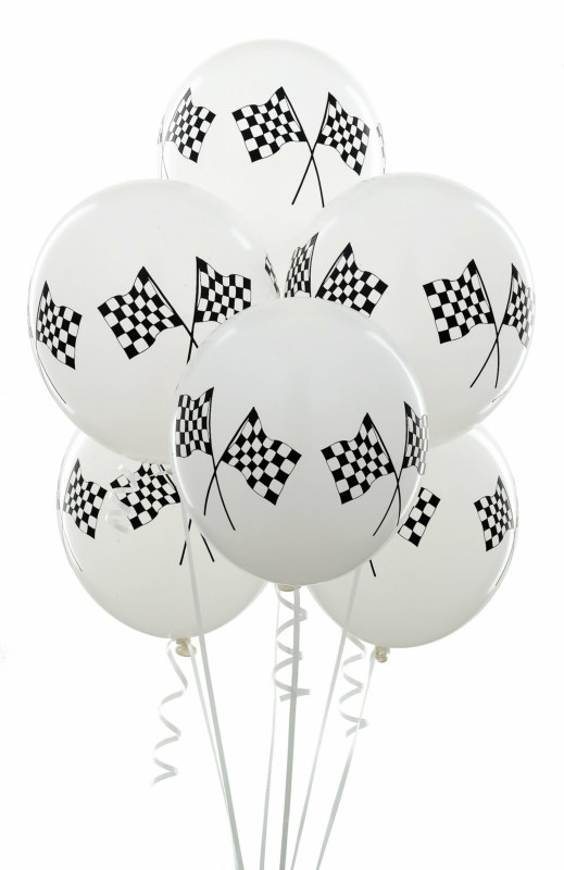 11" Racing Flags Balloons (6 count)