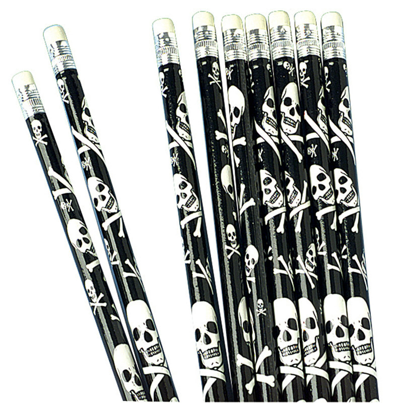 Skull and Crossbone Pencils (12 count) - Click Image to Close