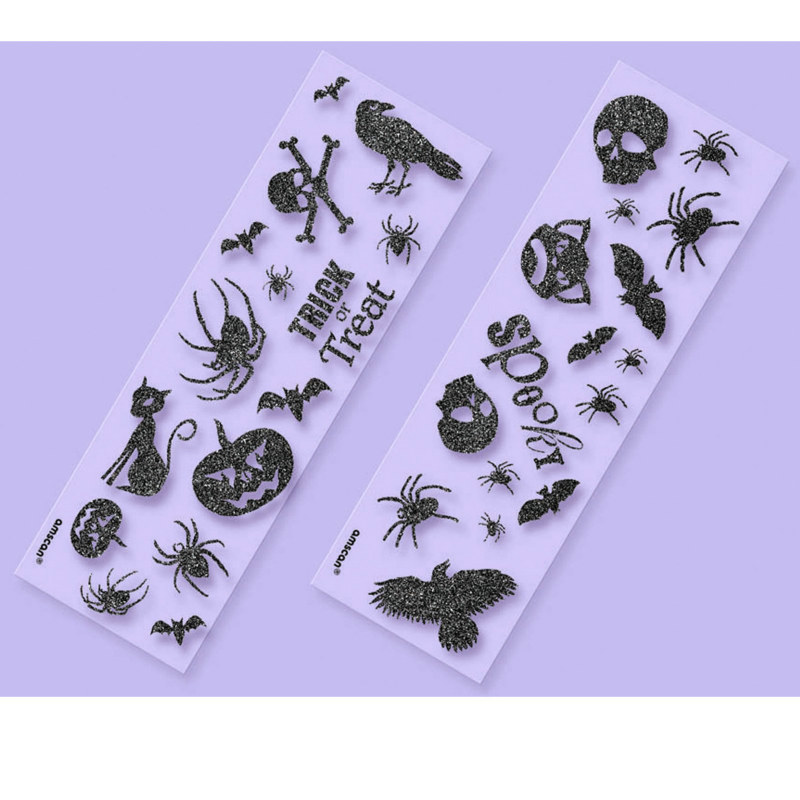 Halloween Glitter Sticker Sheets (6 count) - Click Image to Close