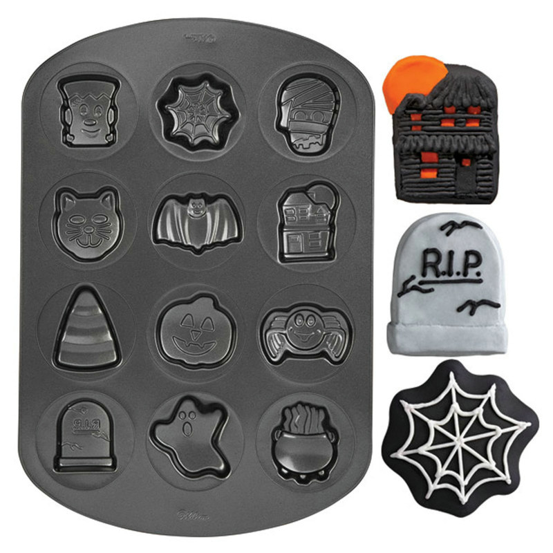 Halloween Cookie Shapes Non-Stick Pan - Click Image to Close