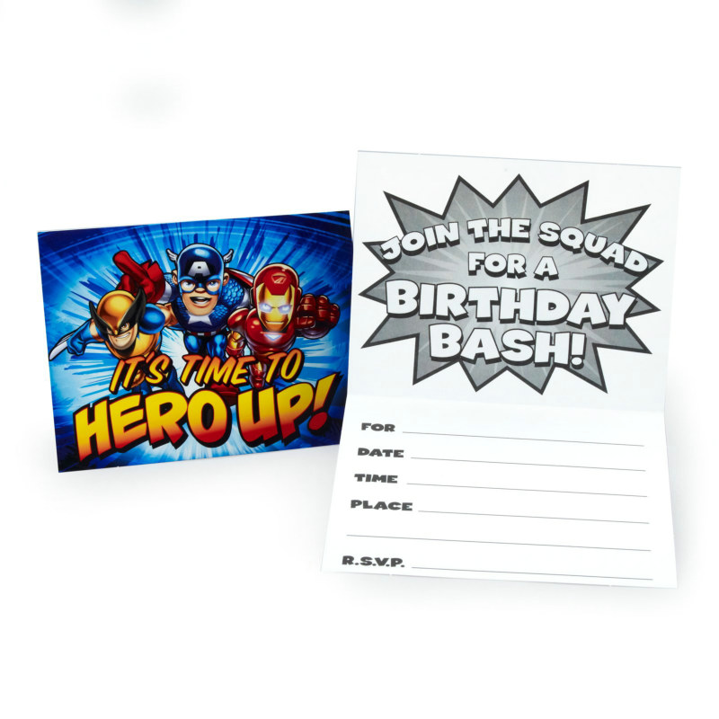 Marvel Super Hero Squad Invitations (8 count) - Click Image to Close