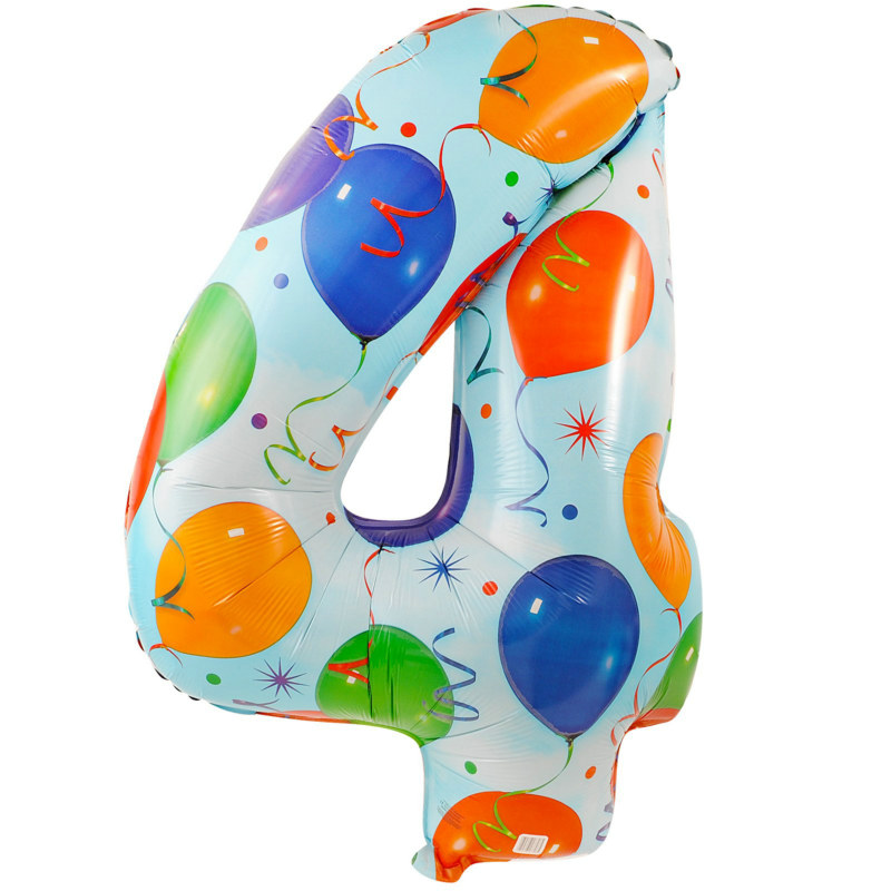 #4 Foil Balloon with Streamer - Click Image to Close