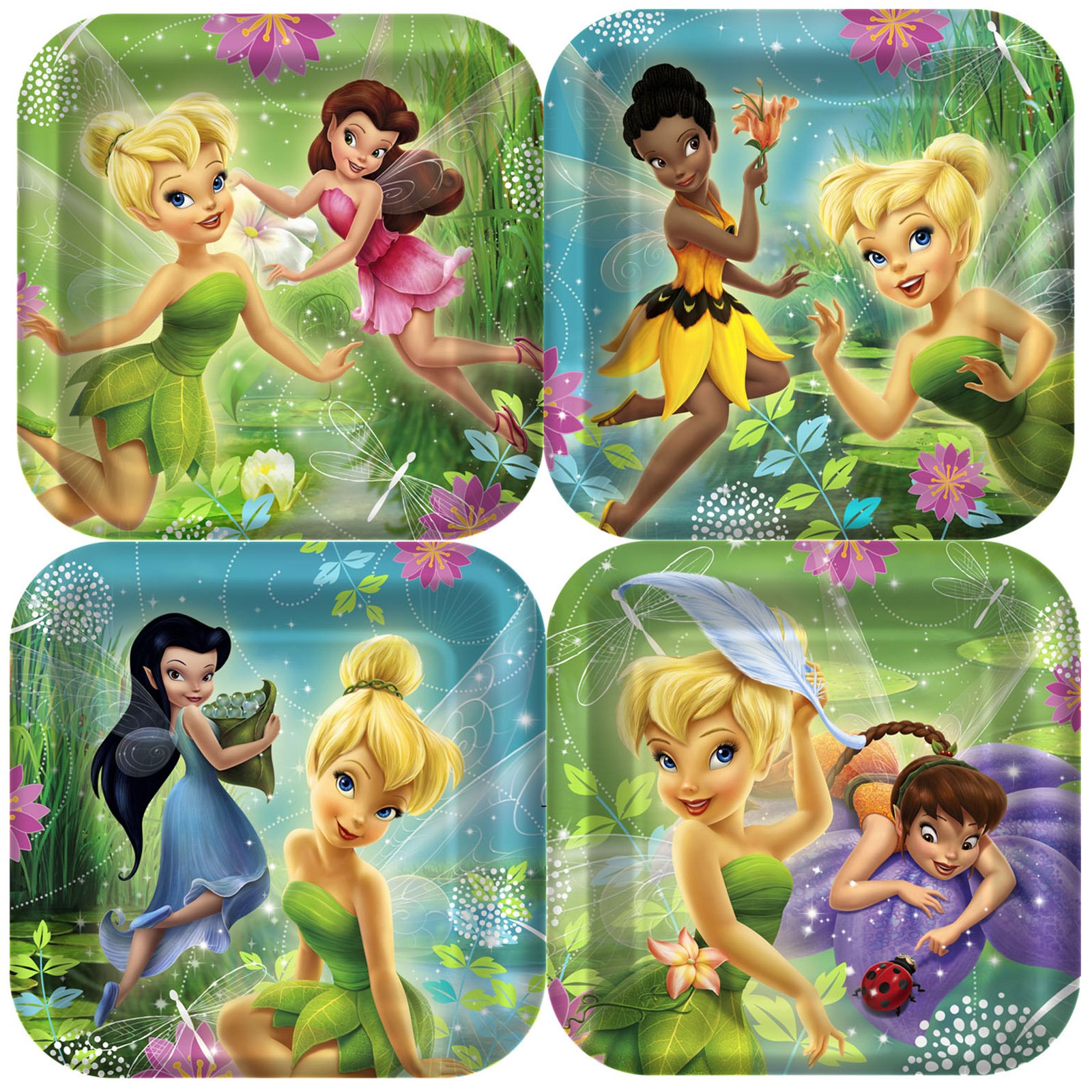 Disney's Fairies Square Dessert Plates Assorted (8 count)