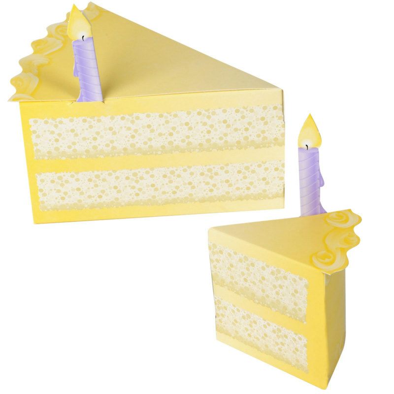 Yellow Layer Cake Empty Favor Boxes (8 count) - Click Image to Close