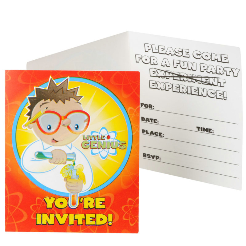 Little Genius Invitations (8 count) - Click Image to Close