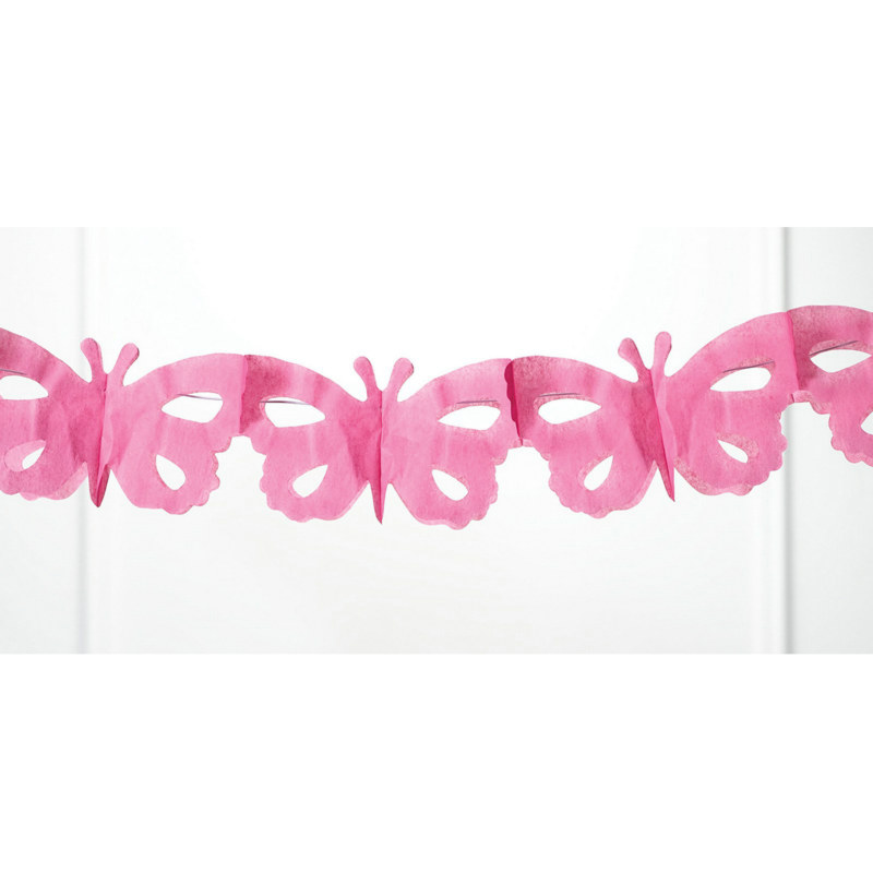 Pink Butterfly Garland (2 count) - Click Image to Close