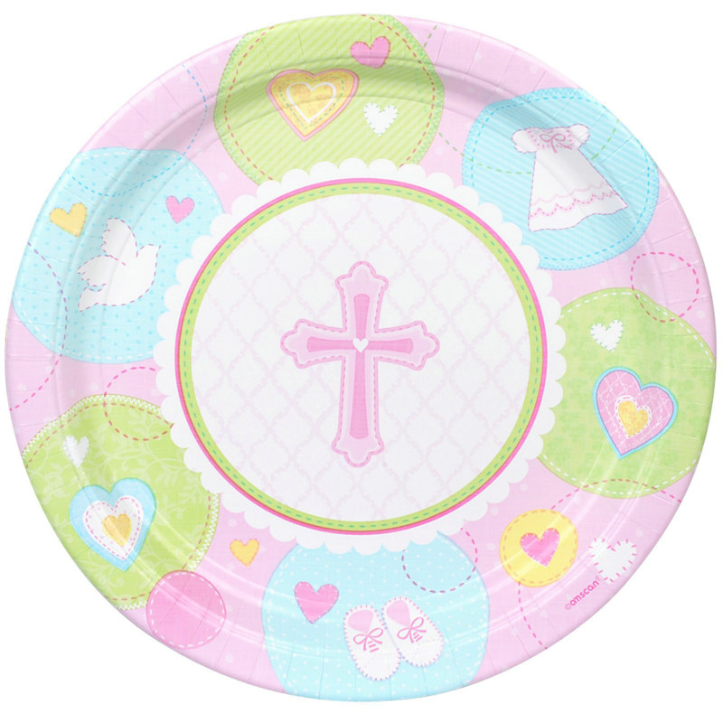Sweet Blessing Pink Dessert Plates (8 count) - Click Image to Close