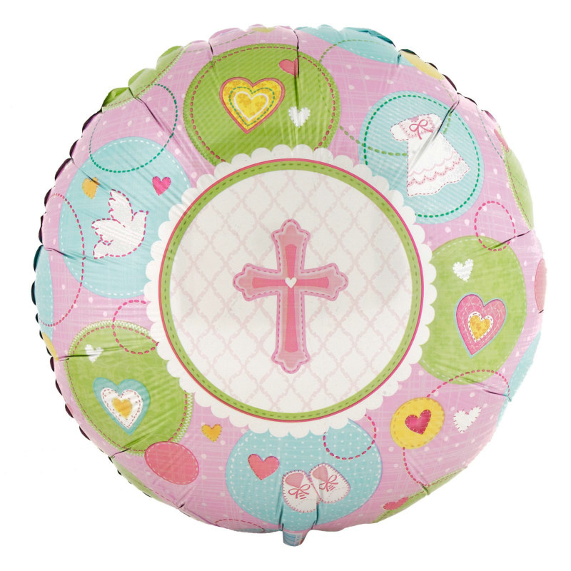 Sweet Blessing Pink 18" Foil Balloon - Click Image to Close