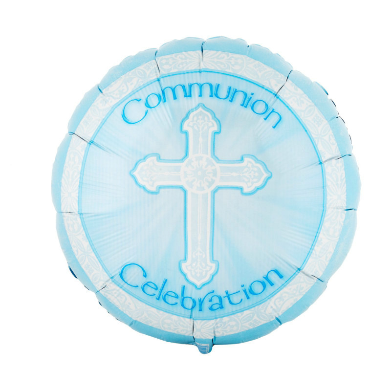 Communion Blue Cross 18" Foil Balloon