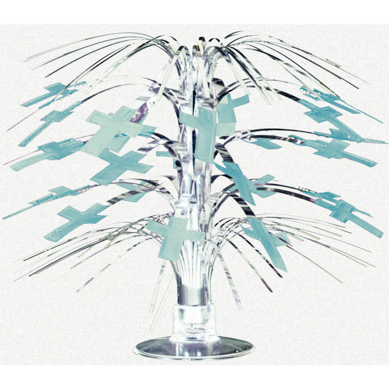 Blue Mini Cross Cascade Centerpiece - Click Image to Close