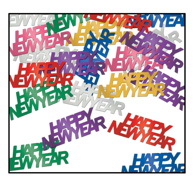 Happy New Year Multi-colored Confetti - Click Image to Close