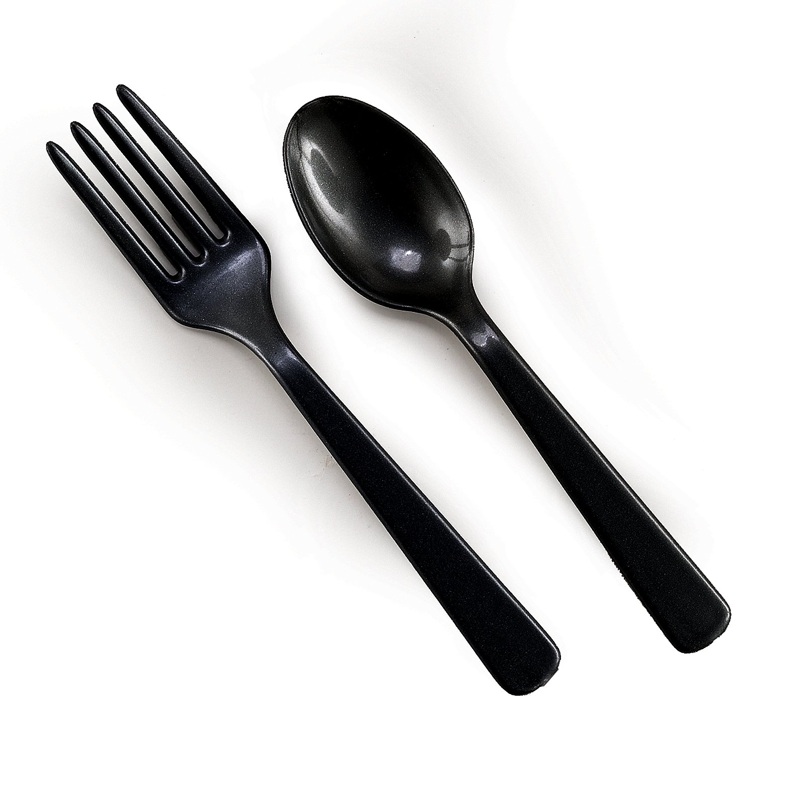 Black Forks and Spoons (8 each) - Click Image to Close