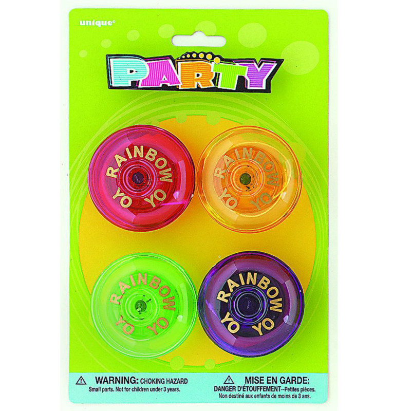 Rainbow Yo-Yo's Assorted (4 count) - Click Image to Close