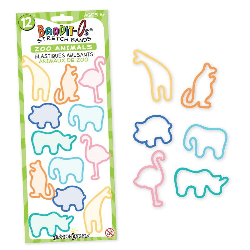 Zoo Animals Rubber Bracelets Assorted (12 count) - Click Image to Close