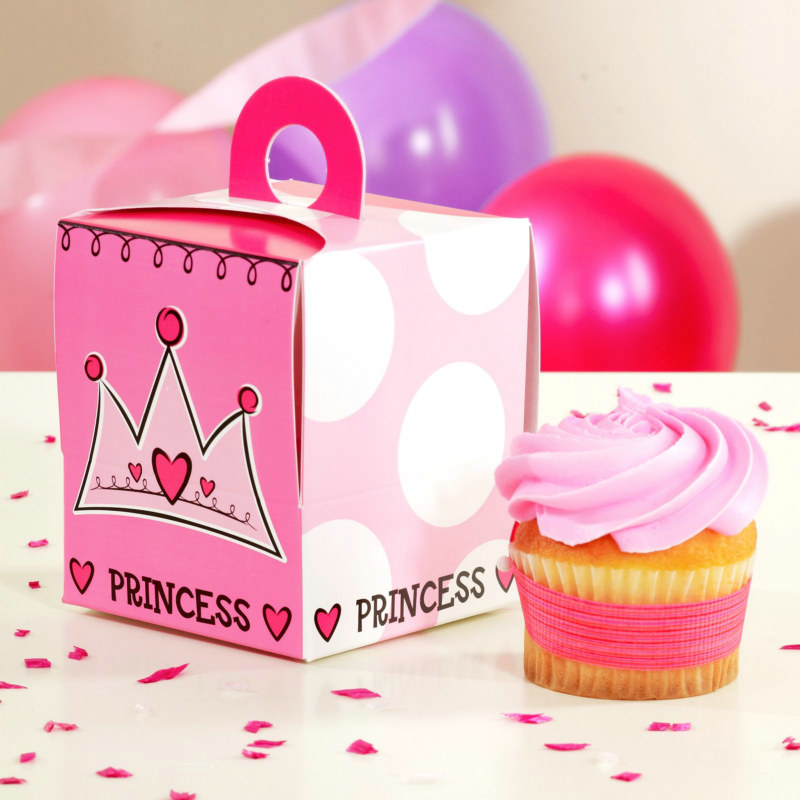 Birthday Princess Cupcake Boxes (4 count)