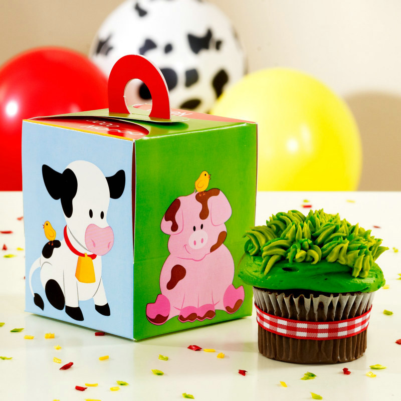 Barnyard Cupcake Boxes (4 count) - Click Image to Close