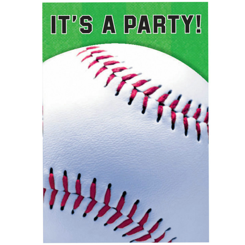 Baseball Invitations (8 count) - Click Image to Close