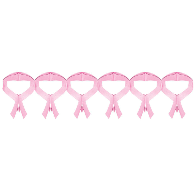 Pink Ribbon 12' Garland - Click Image to Close