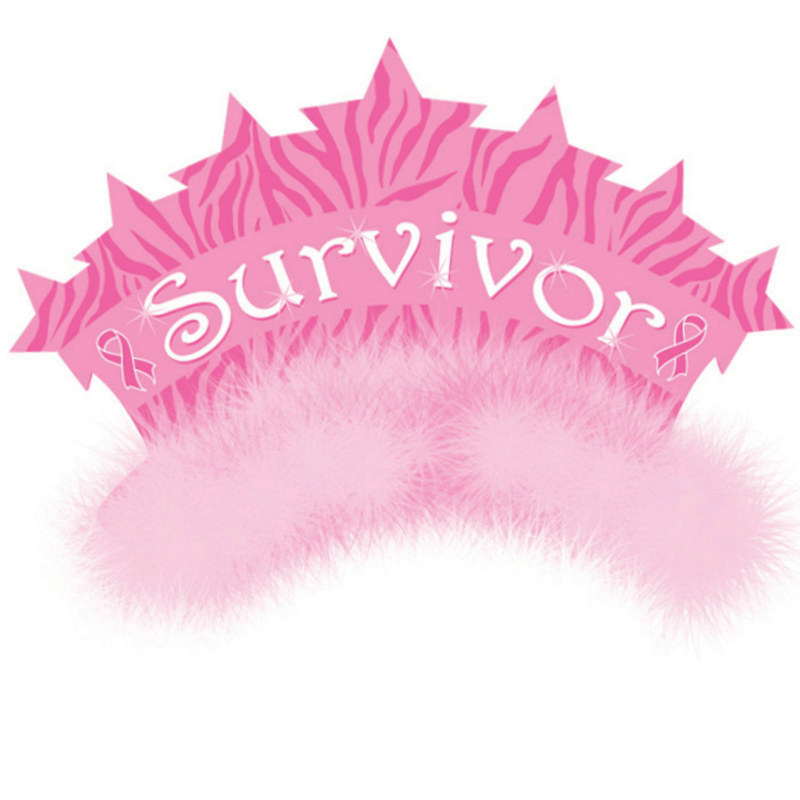 Pink Ribbon Tiara with Marabou (1 count) - Click Image to Close