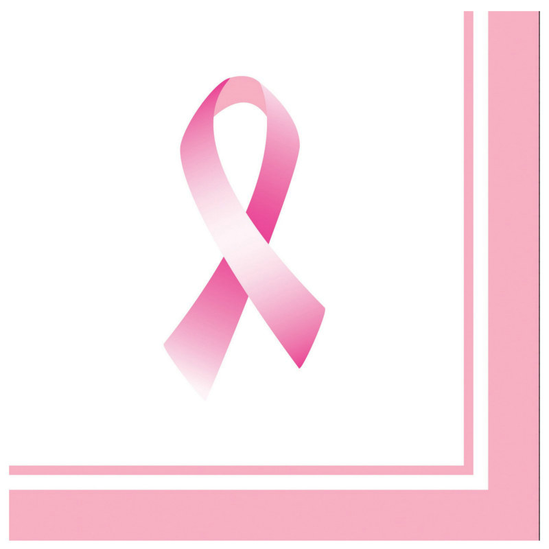 Pink Ribbon Lunch Napkins (16 count) - Click Image to Close
