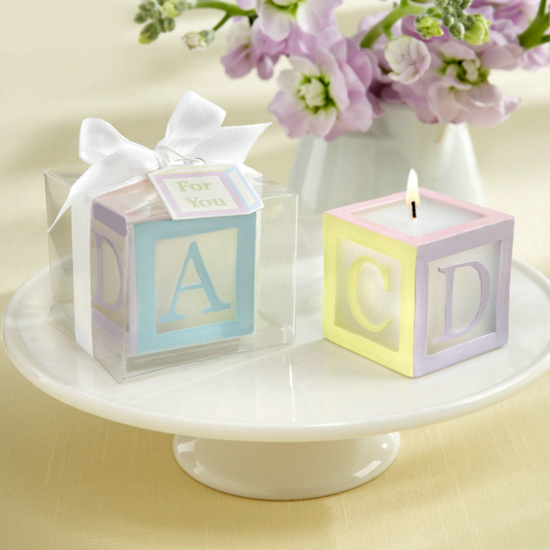 Baby Block Candles (4 count) - Click Image to Close