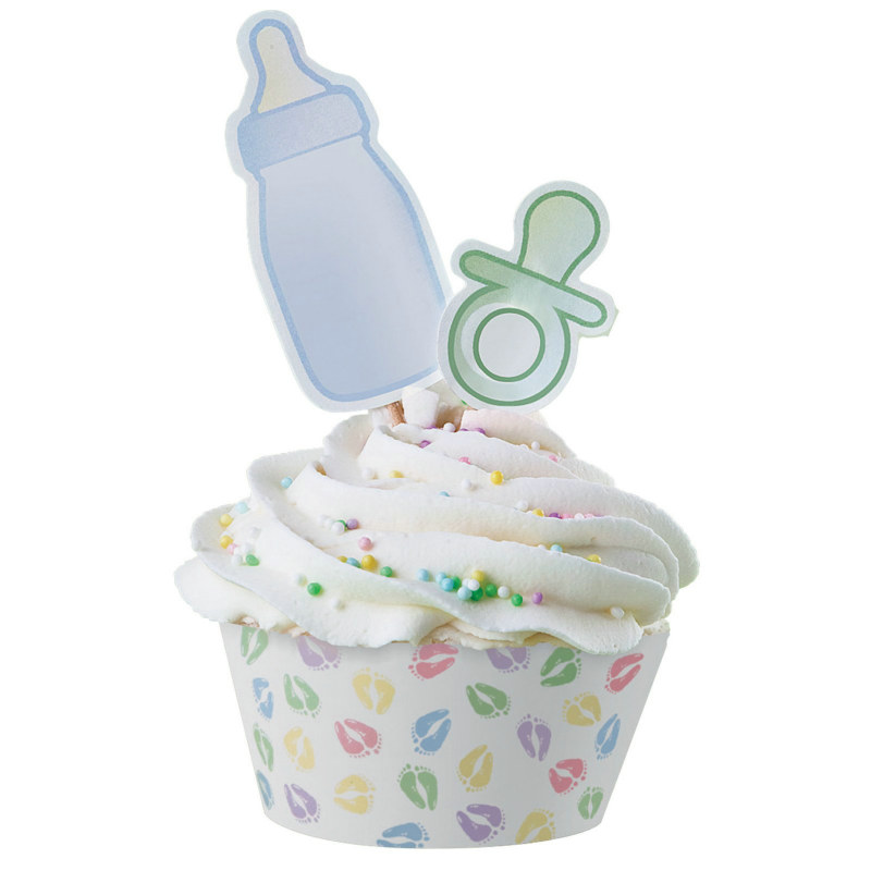 Baby Feet Cupcake Wraps and Picks