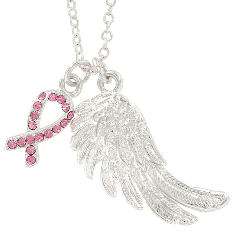 Breast Cancer Awareness Angel Wish Necklace