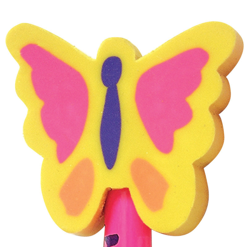 Butterfly Eraser Toppers Assorted (8 count) - Click Image to Close