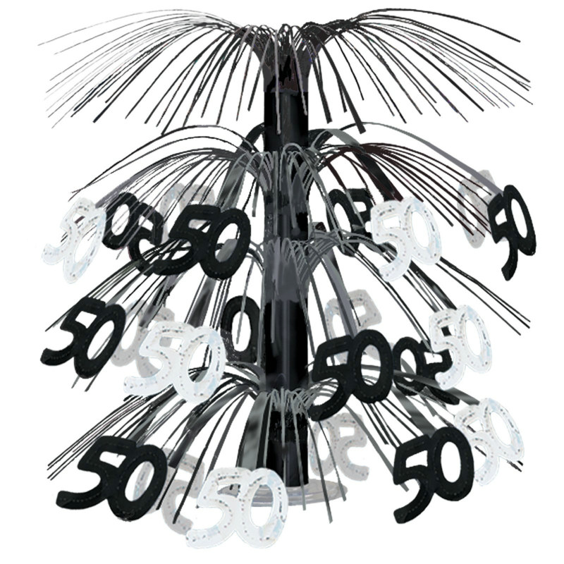 "50" Black Cascade Centerpiece - Click Image to Close