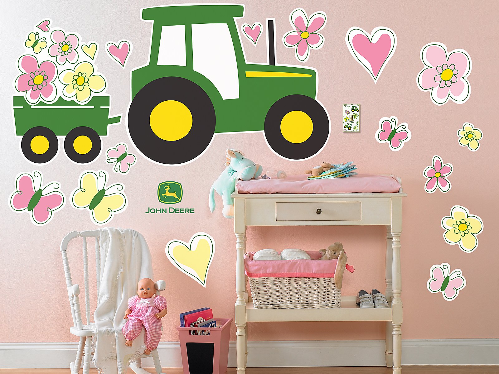 John Deere Pink Giant Wall Decals