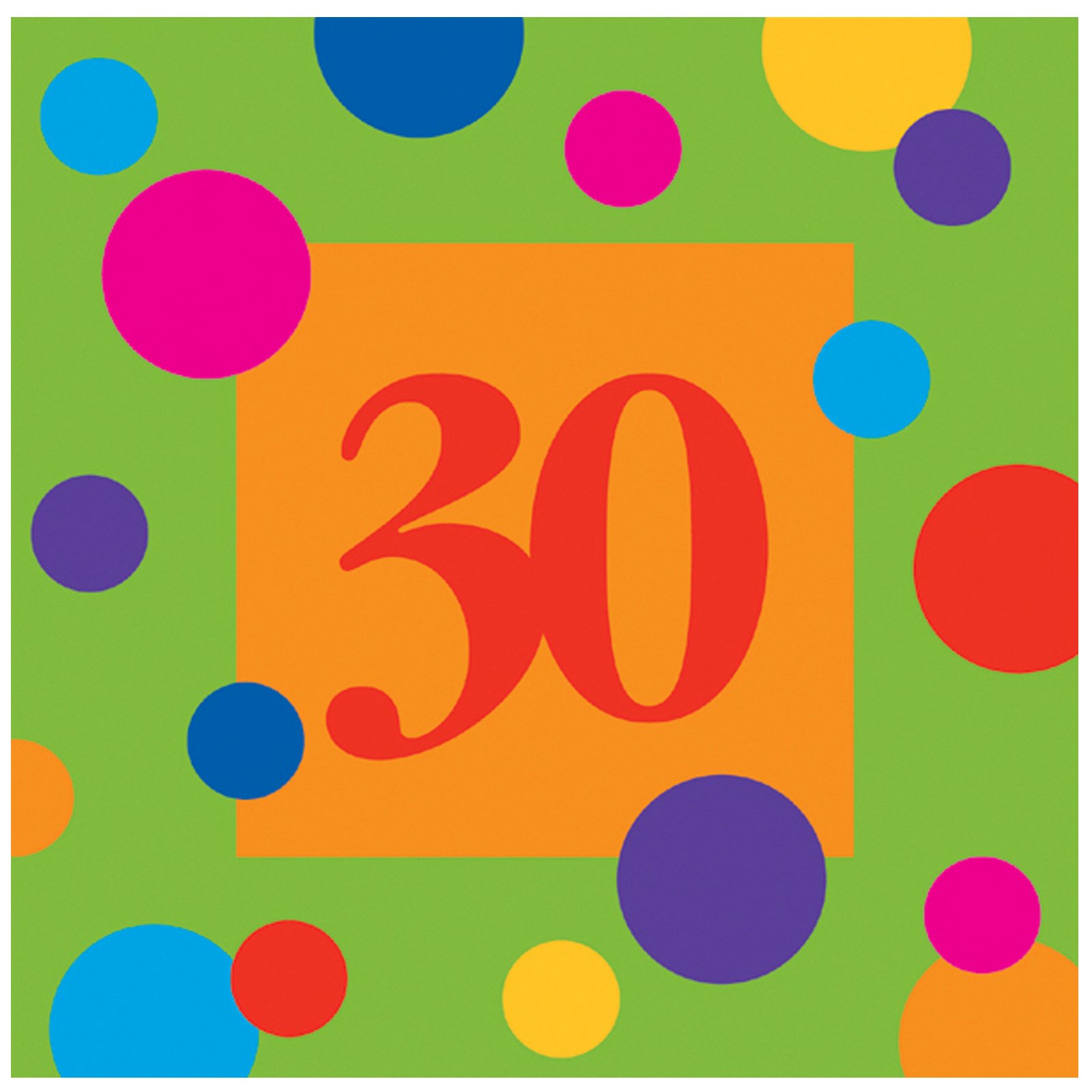 Birthday Stripes 30 Lunch Napkins (16 count) - Click Image to Close