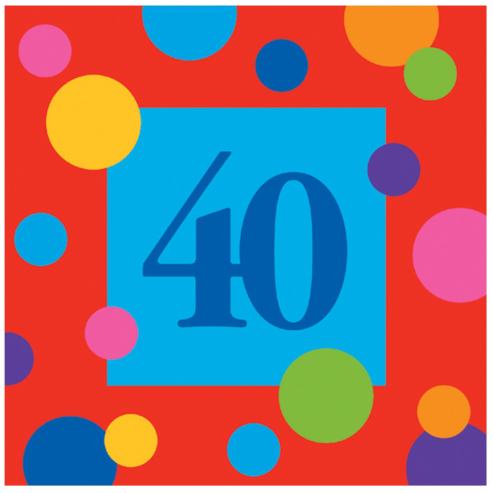 Birthday Stripes 40 Lunch Napkins (16 count) - Click Image to Close