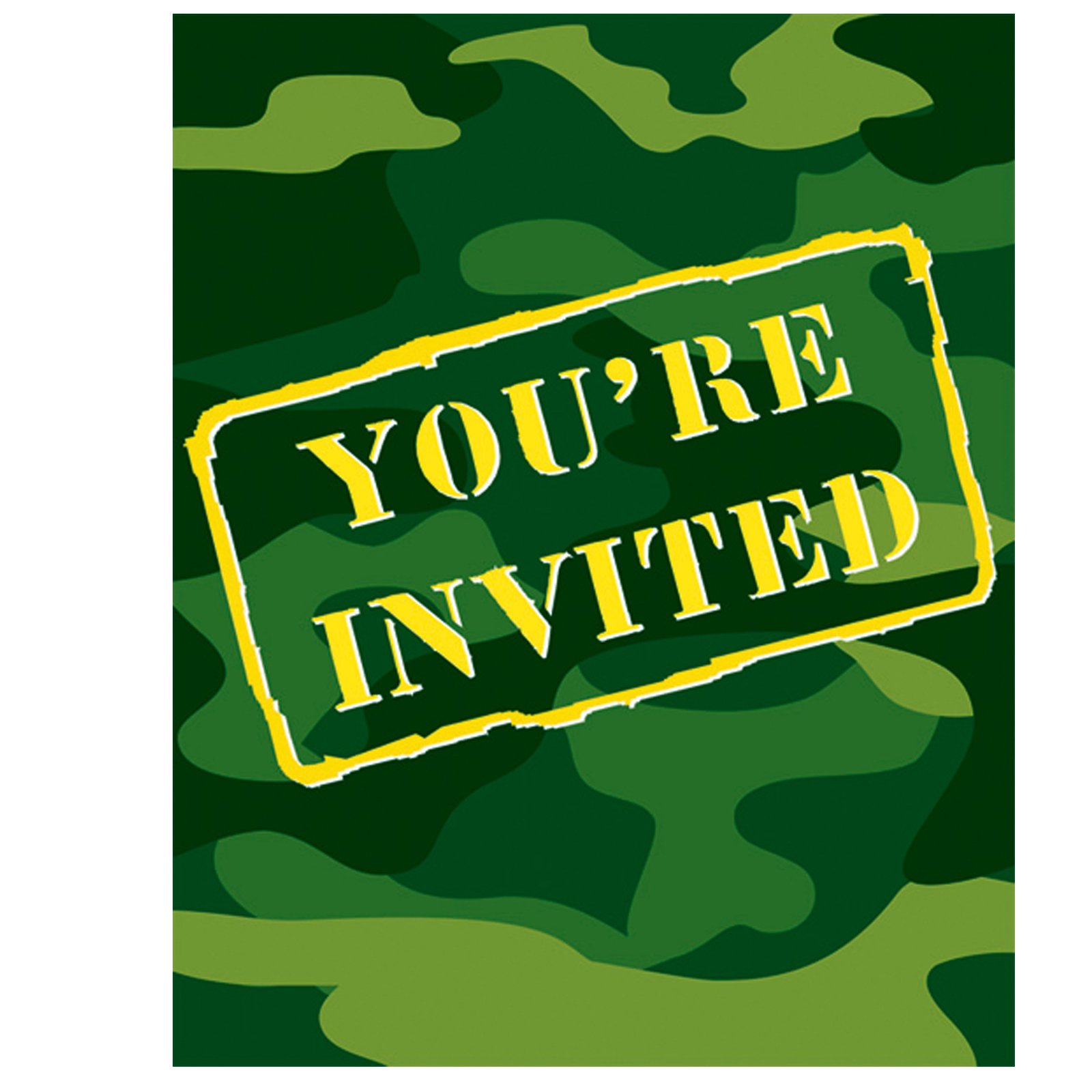 Camo Gear Invitations (8 count) - Click Image to Close