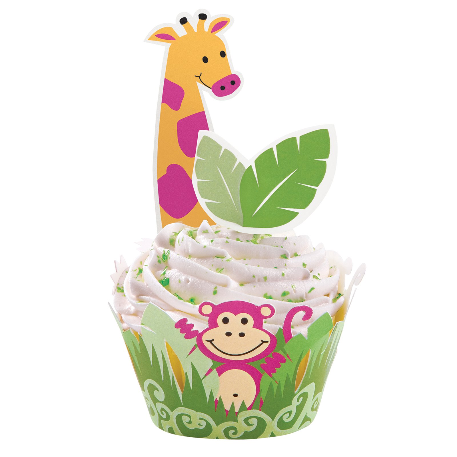 Jungle Pals Cupcake Wraps 'N Pix Set - Click Image to Close