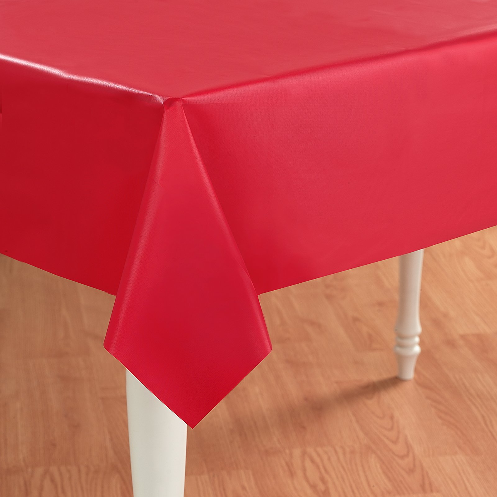 Classic Red (Red) Plastic Tablecover - Click Image to Close