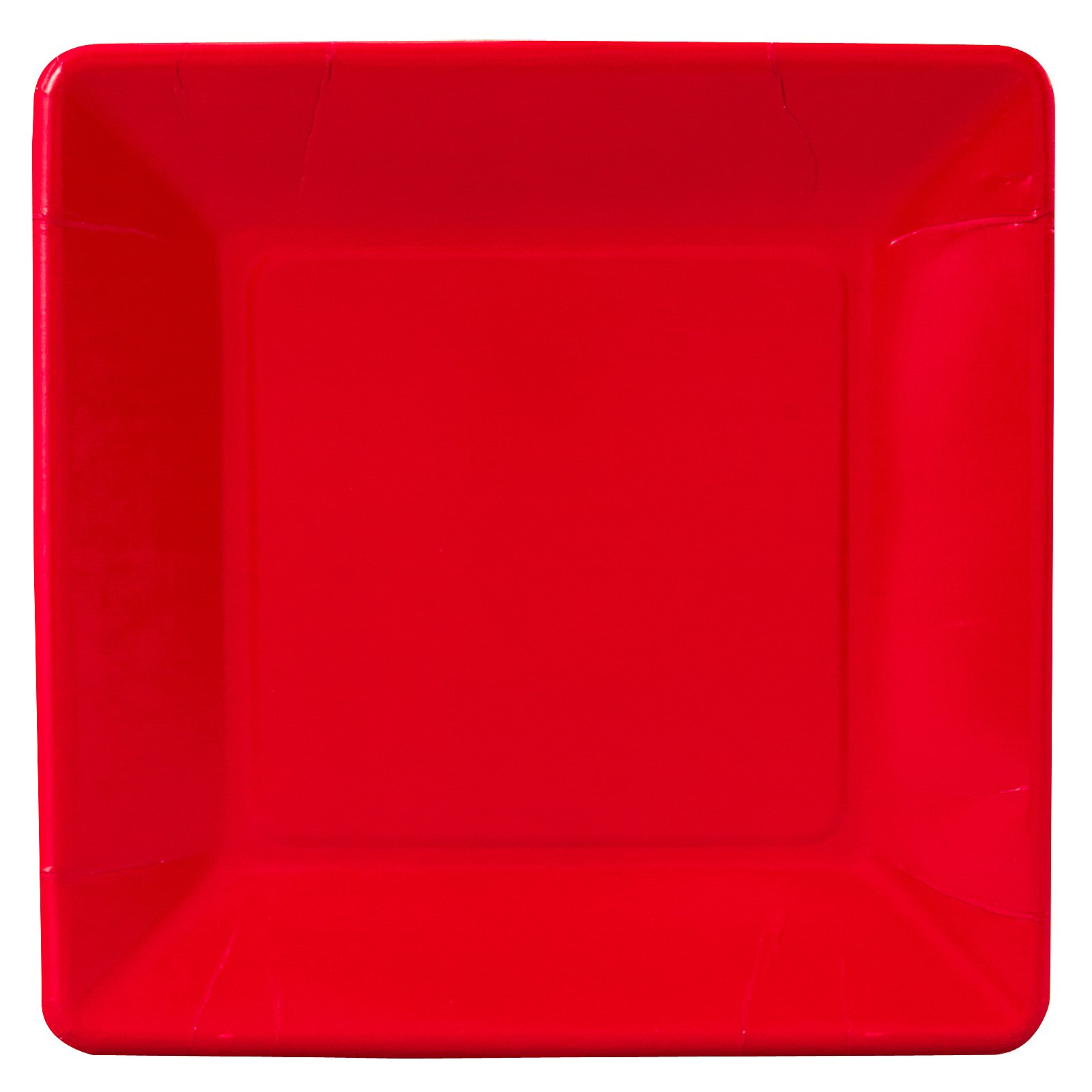 Classic Red (Red) Square Dinner Plates (18 count) - Click Image to Close