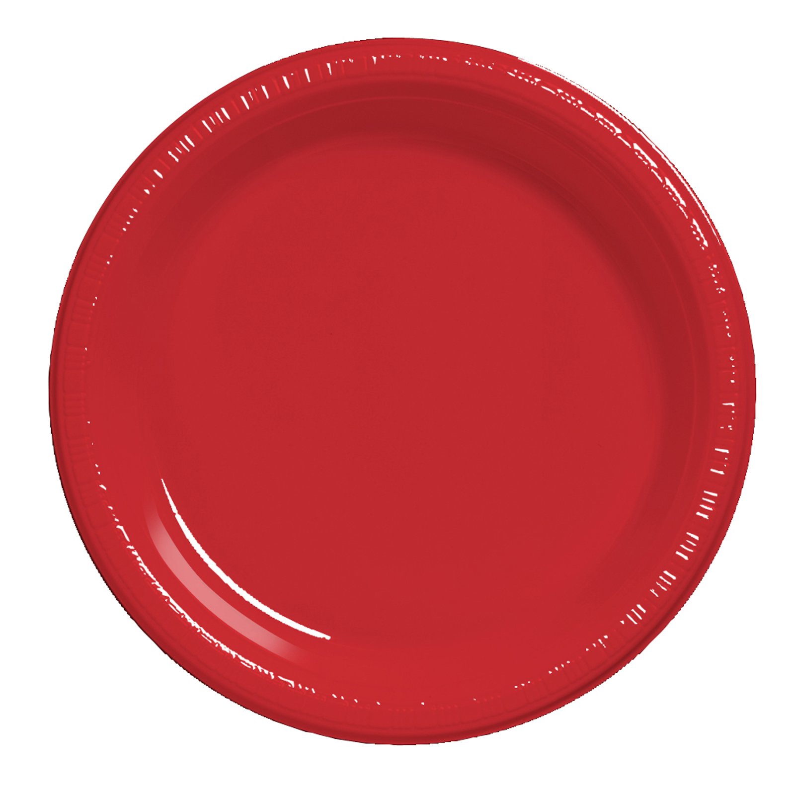 Classic Red (Red) Plastic Dessert Plates (20 count) - Click Image to Close