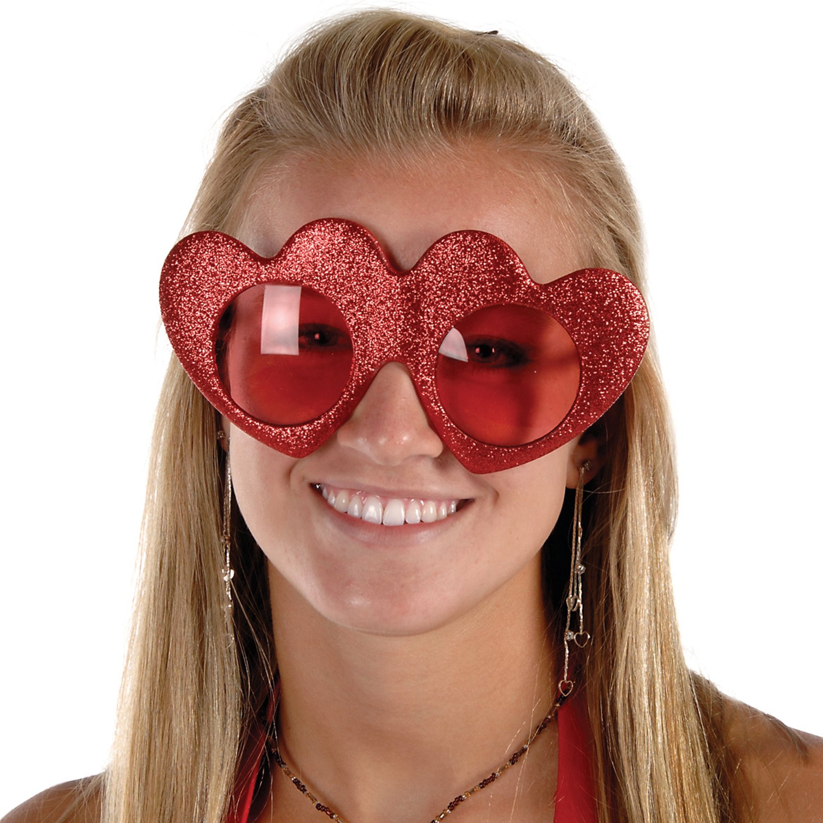 Glittered Heart Fanci-Frames Glasses - Click Image to Close