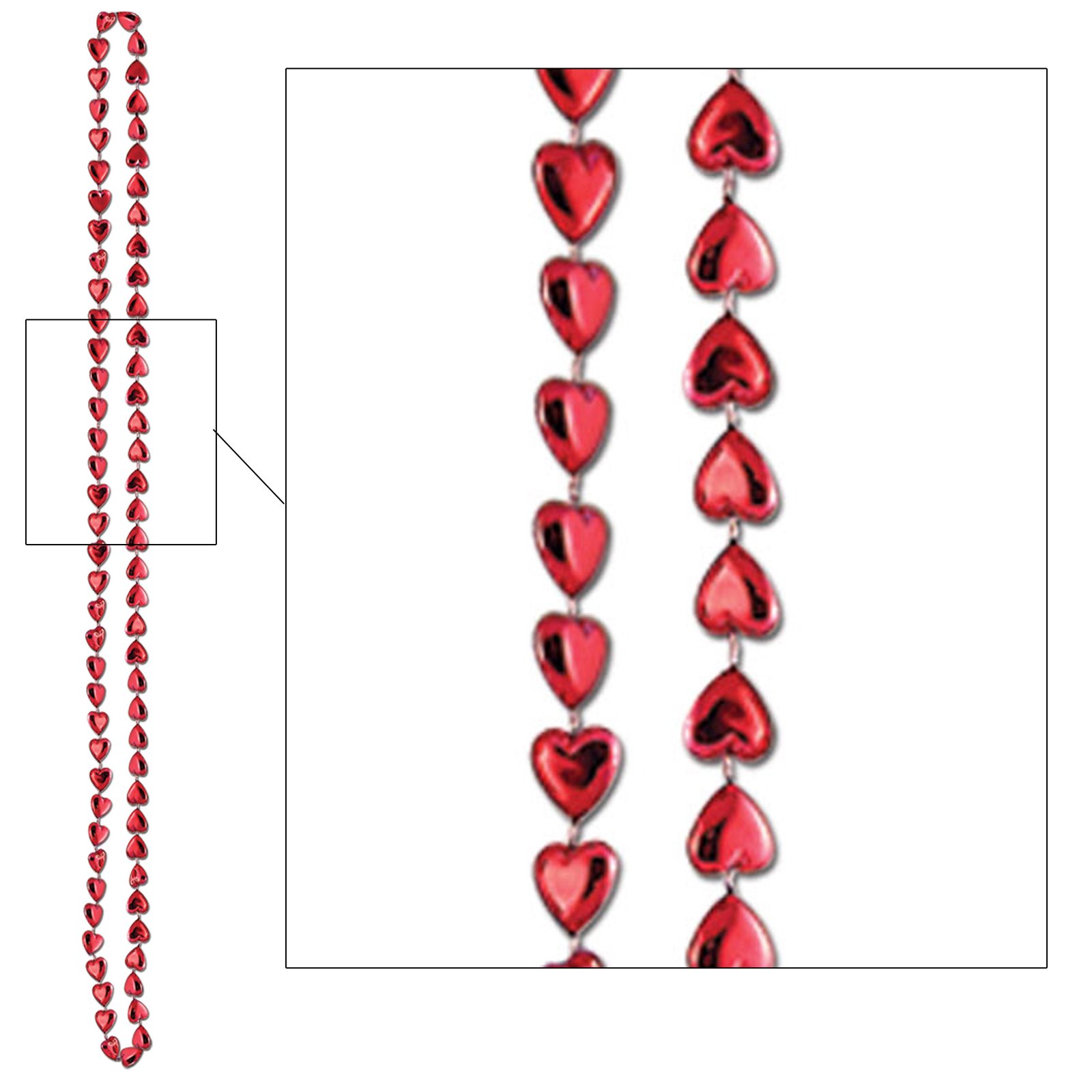 Cinnamon Heart Bead Necklaces (6 count)