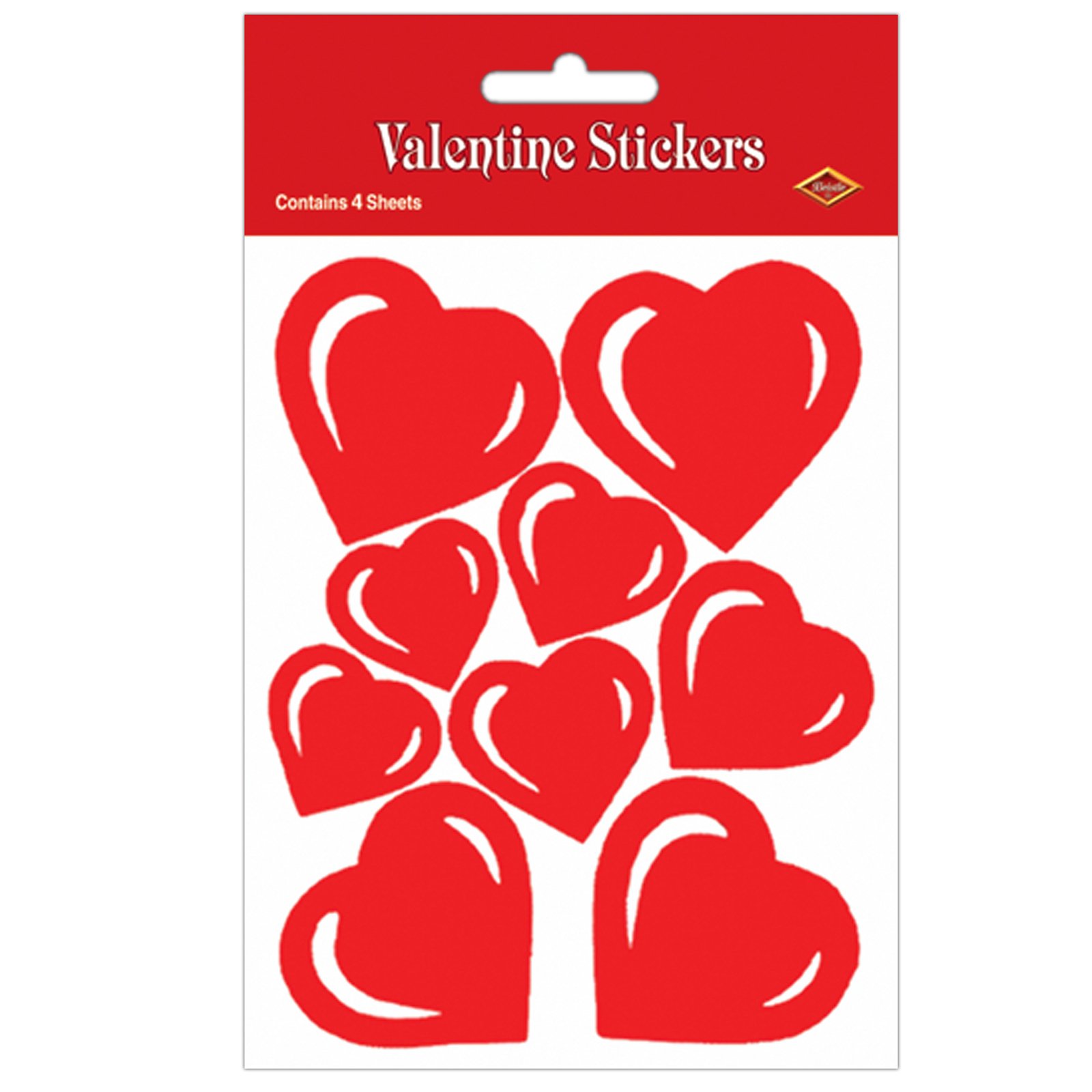 Valentine Heart Sticker Sheets (4 count) - Click Image to Close