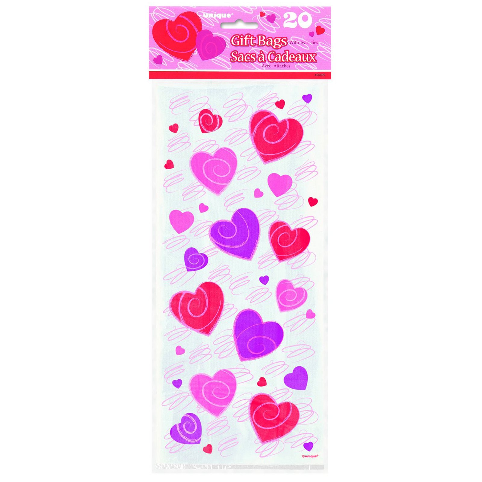 Hearts-A-Whirl Cello Bags (20 count) - Click Image to Close