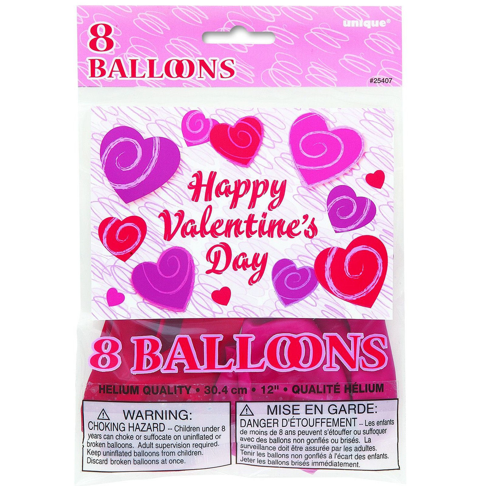 Hearts-A-Whirl 12" Latex Balloons Assorted (8 count) - Click Image to Close