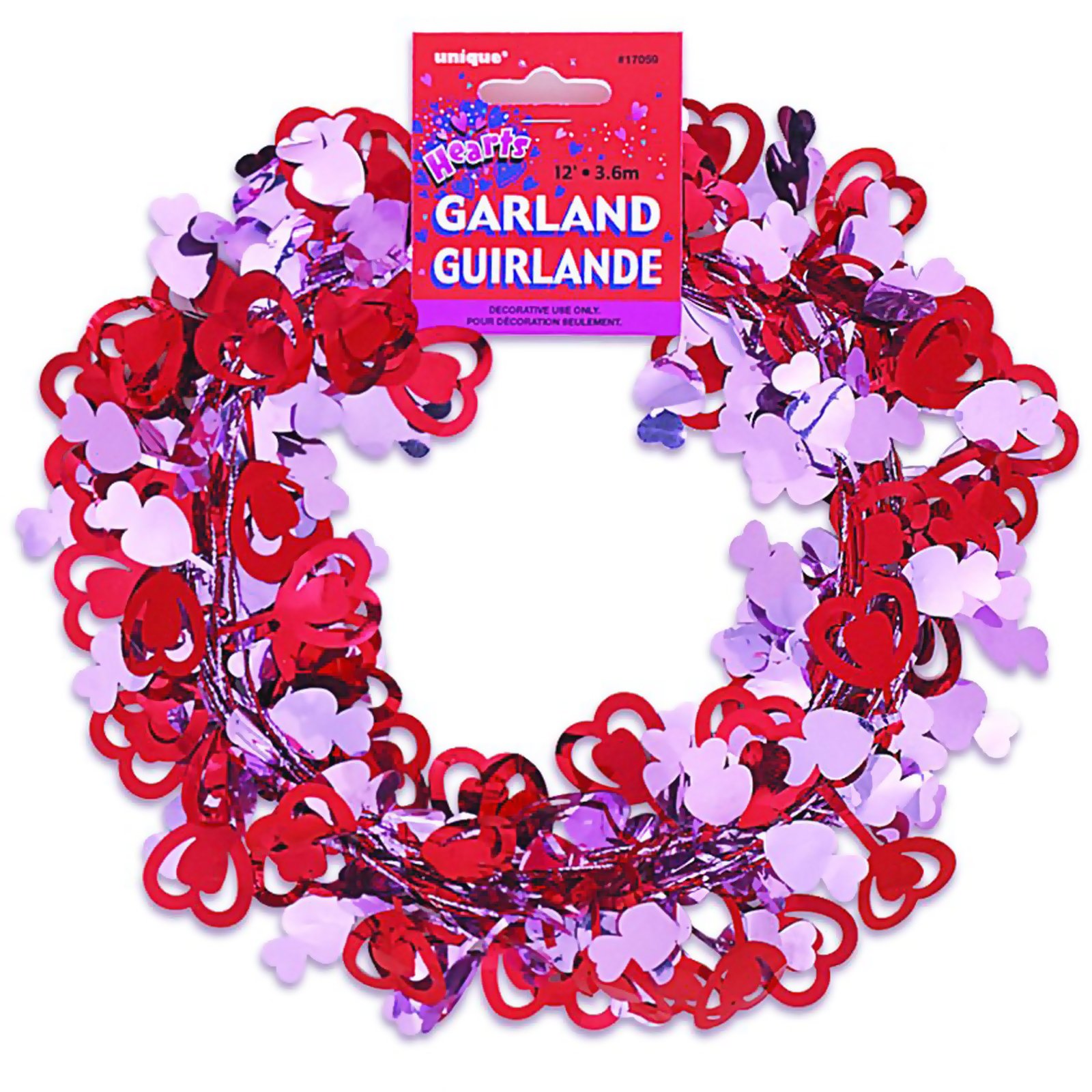 12' Hearts Wire Garland - Click Image to Close