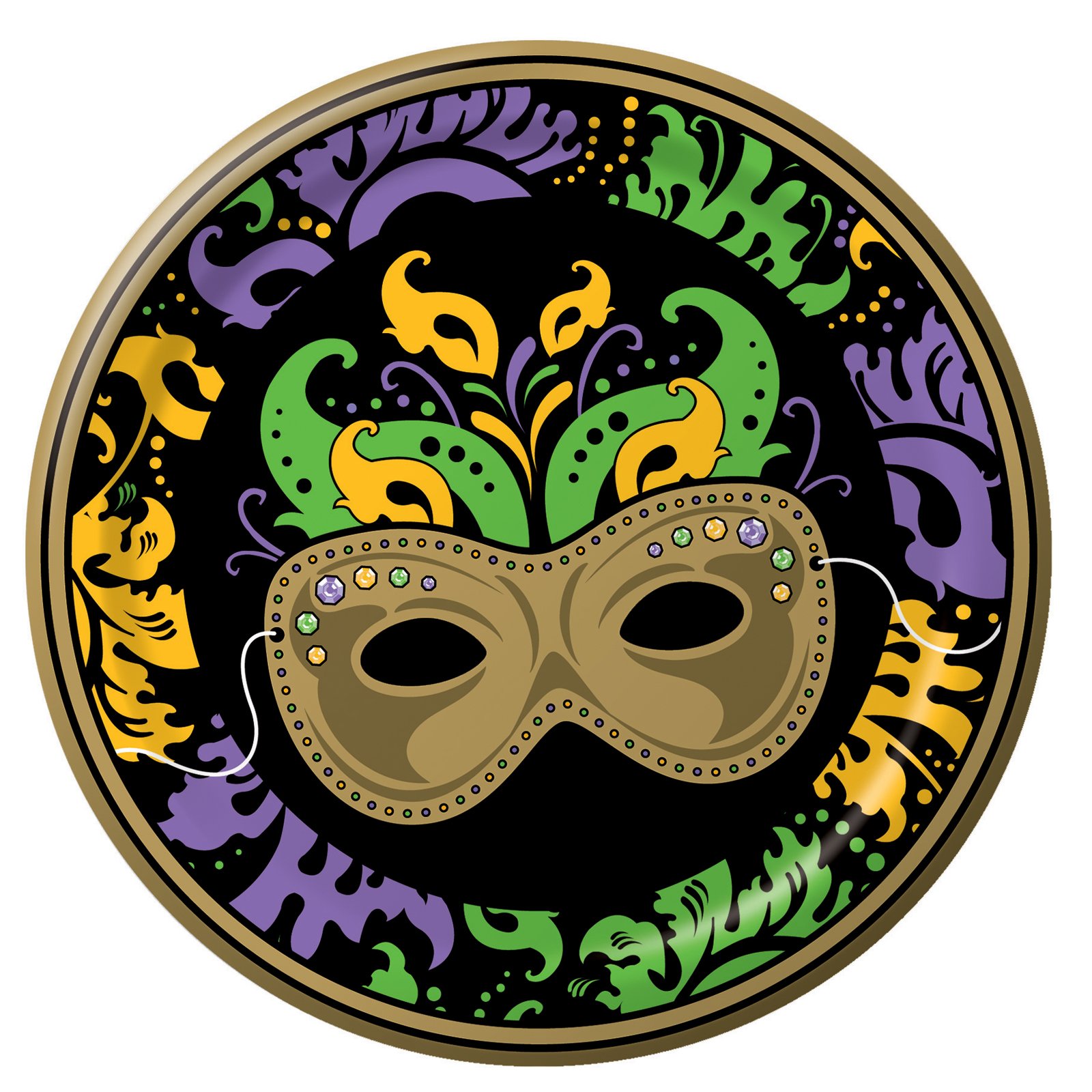 Mardi Gras Magic Dinner Plates (8 count) - Click Image to Close