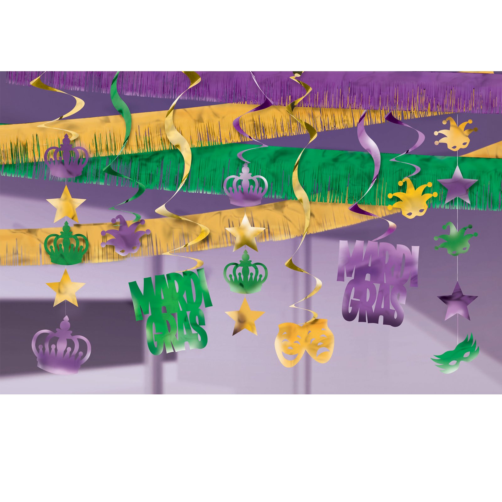 Mardi Gras Ceiling Decorating Kit - Click Image to Close