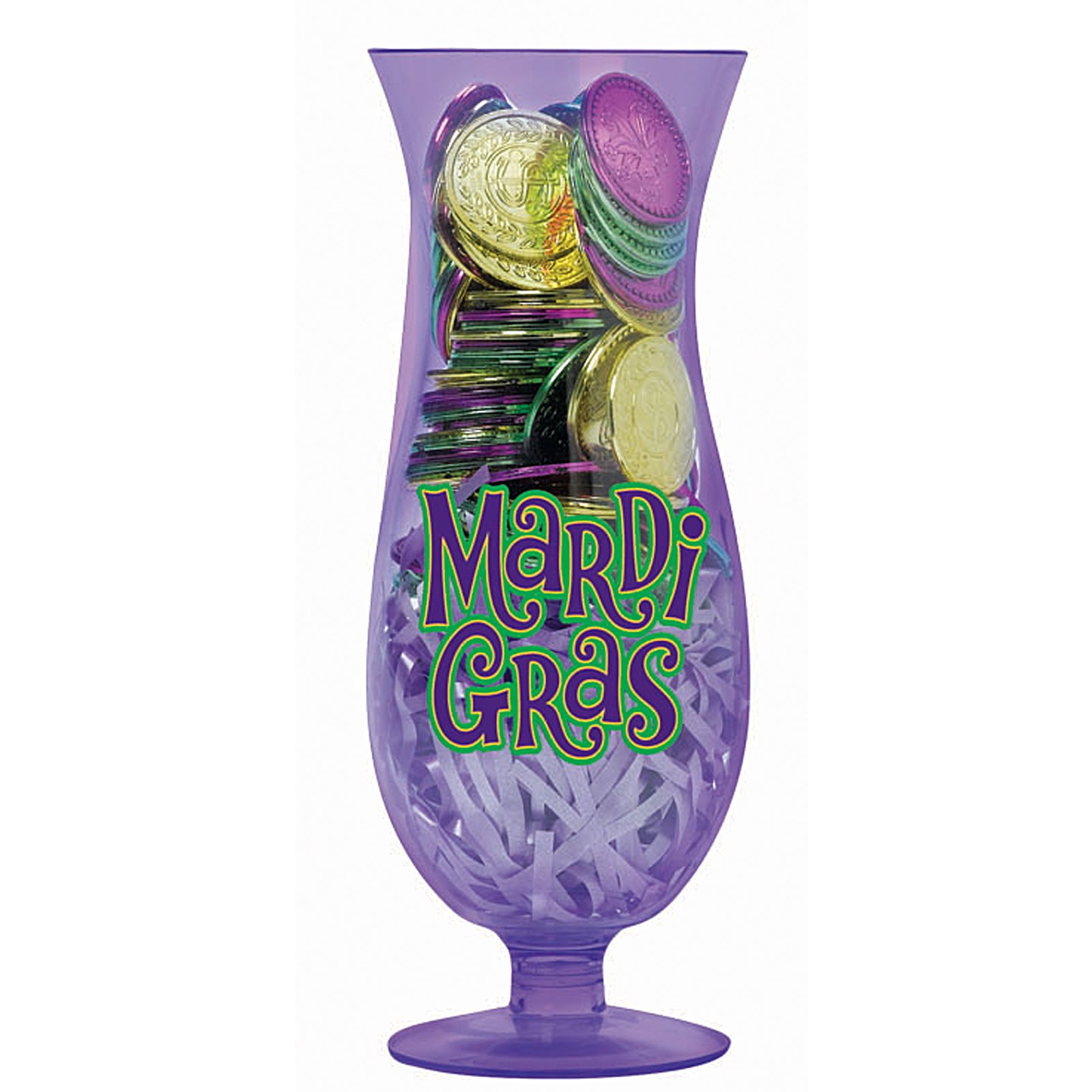 Mardi Gras Hurricane Cup with Coins - Click Image to Close