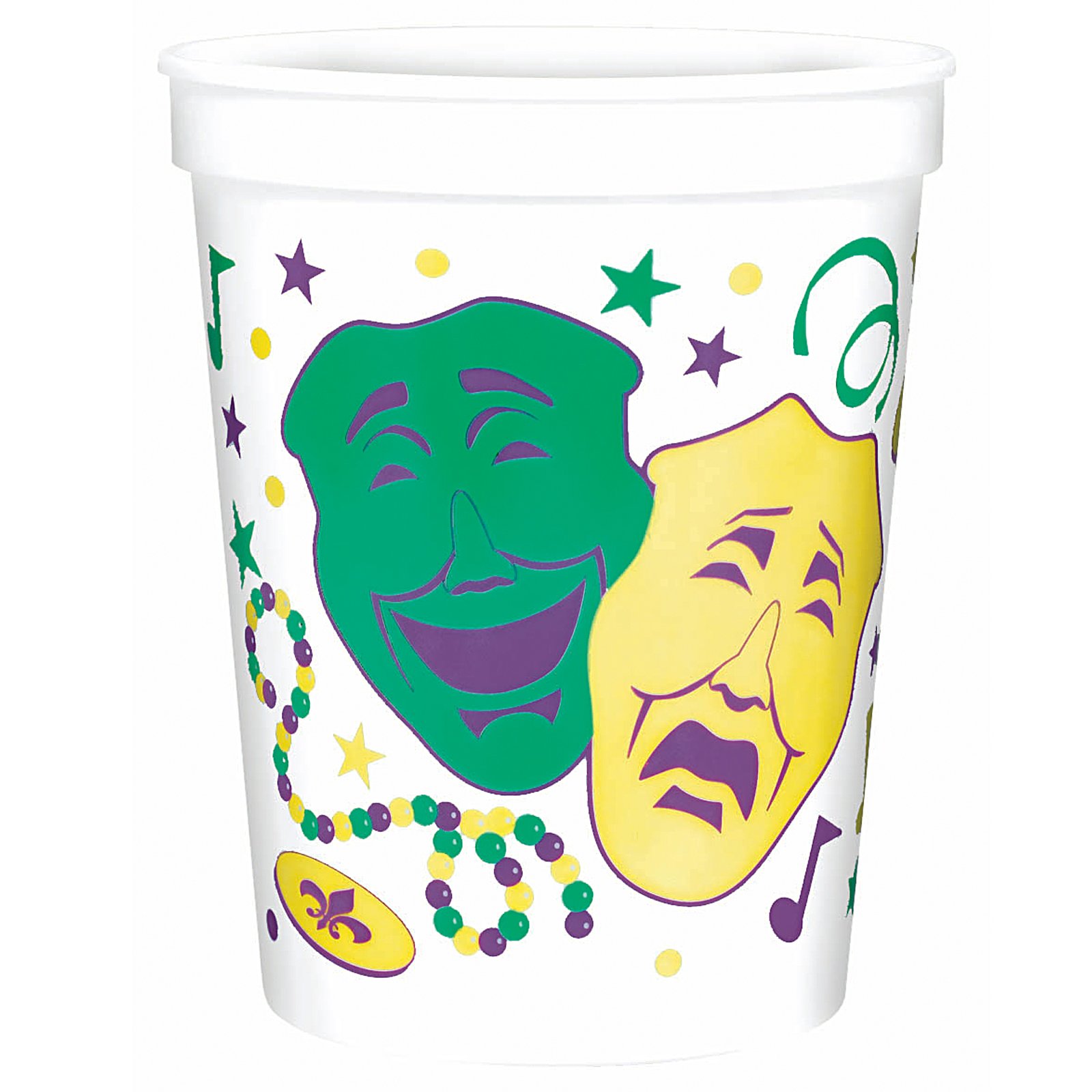 Mardi Gras 16 oz. Plastic Cup (1 count) - Click Image to Close